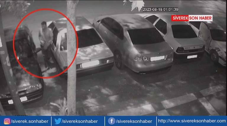 Otomobil hırsızlığı anları güvenlik kamerasına yansıdı!