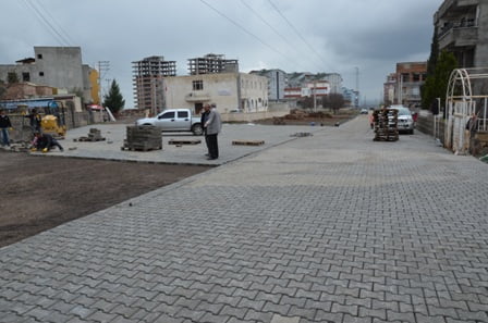 Siverek Belediyesi kilit taşı döşeme çalışmaları