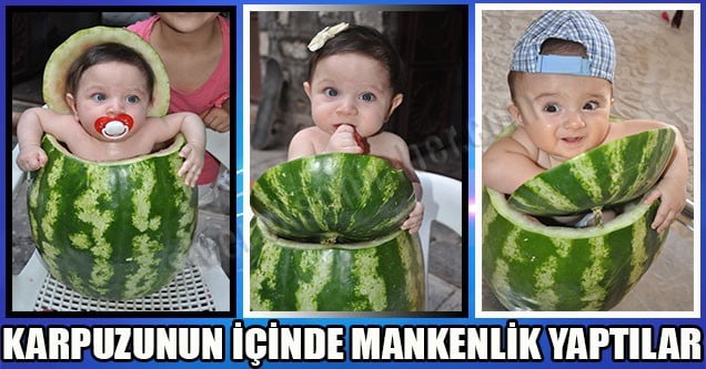 Karpuz içinde mankenlik yaptılar