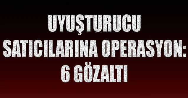 Uyuşturucu satıcılarına operasyon: 6 gözaltı