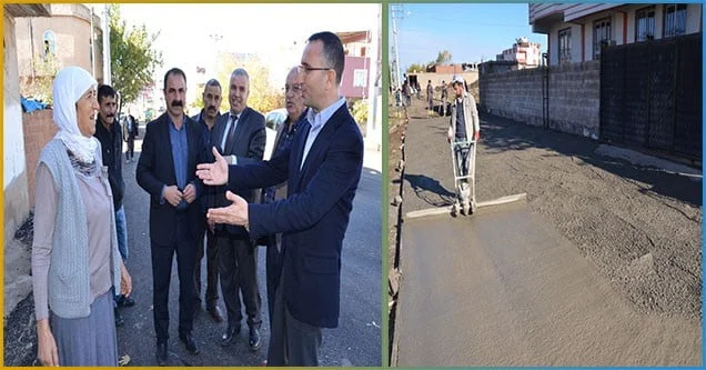 Esmerçayı mahallesinde beton yol çalışması