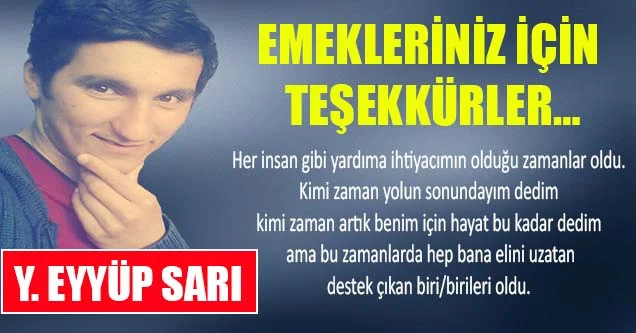 Emekleriniz için teşekkürler..