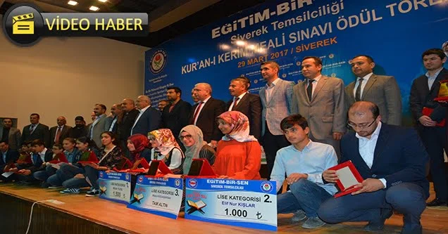 Dereceye girenlere ödülleri verildi