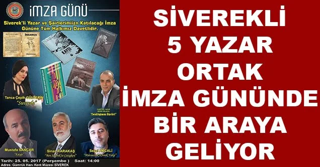 Siverekli yazarlardan ortak imza günü