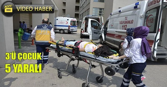 Hafif ticari araç kaza yaptı: 3’ü çocuk 5 yaralı