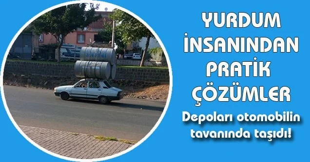 Su depolarını otomobile yükledi