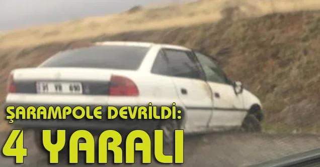 Otomobil şarampole devrildi: 4 yaralı
