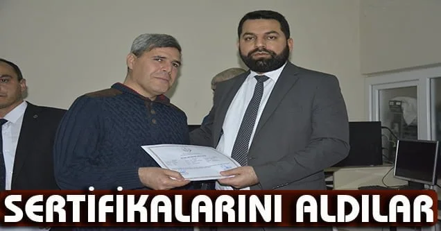 Görme engelli kursiyerler sertifika aldı