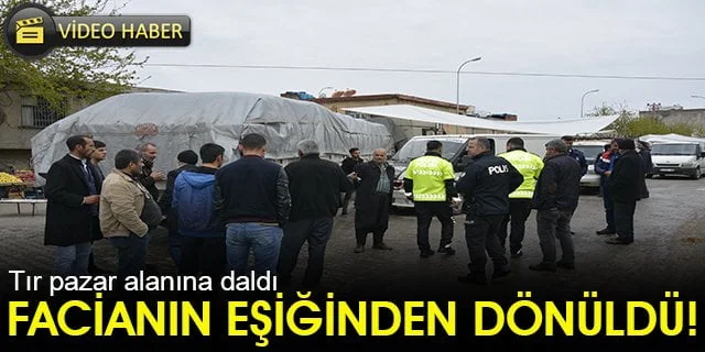 Frenleri boşalan tır pazara girdi