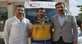 Duyarlı ambulans şoförüne teşekkür ziyareti