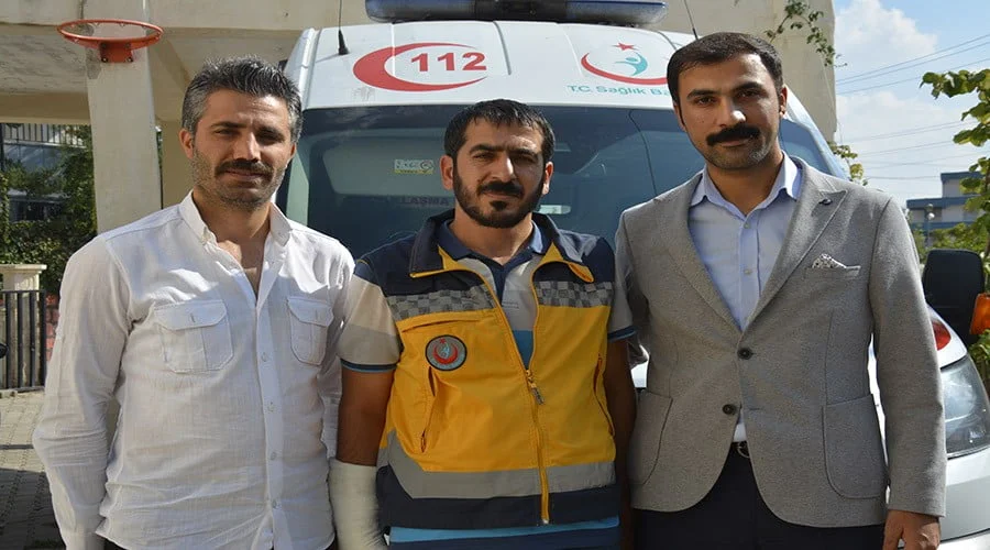 Duyarlı ambulans şoförüne teşekkür ziyareti