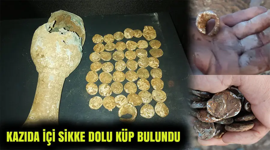 Su isale hattı çalışmalarında içi sikke dolu küp bulundu