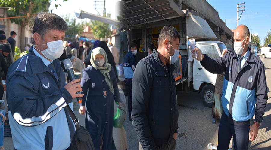 Zabıtadan semt pazarında anonslu uyarı