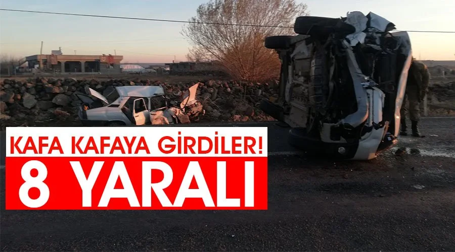 Otomobiller kafa kafaya çarpıştı: 8 yaralı