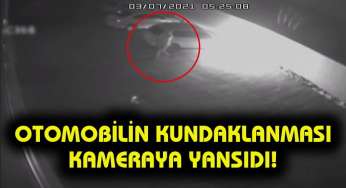 Otomobilin kundaklanması kameraya yansıdı!