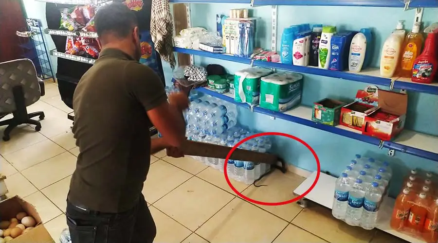 Markete giren yılan kısa süreli paniğe neden oldu!