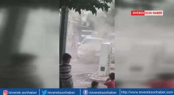 Park halindeki otomobil alev aldı