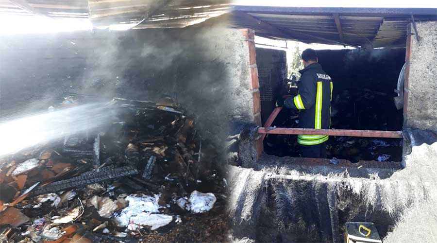 Odunlukta çıkan yangın paniğe neden oldu!