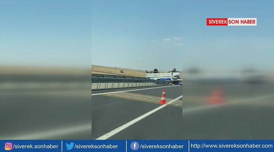 Kontrolden çıkan tır bariyere çarptı: 1 ölü 2 yaralı