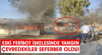 Eski feribot iskelesinde yangın