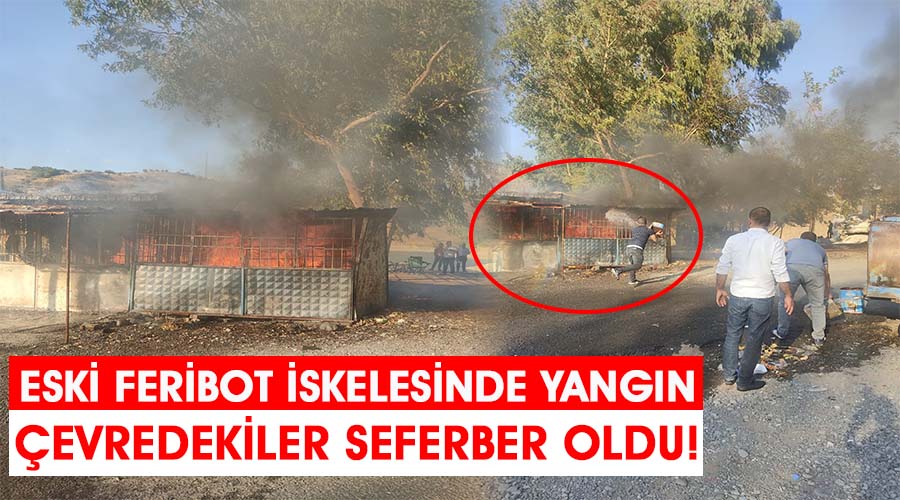 Eski feribot iskelesinde yangın