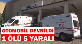 Hafif ticari araç şarampole devrildi: 1 ölü 5 yaralı