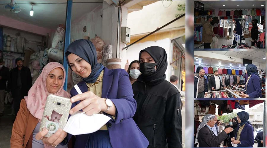 Başkan Ayşe Çakmak esnaf ve vatandaşları ziyaret etti