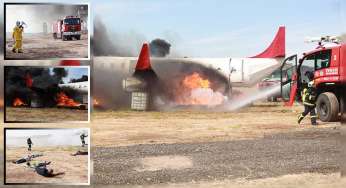 Uçak kazası tatbikatı gerçeğini aratmadı!