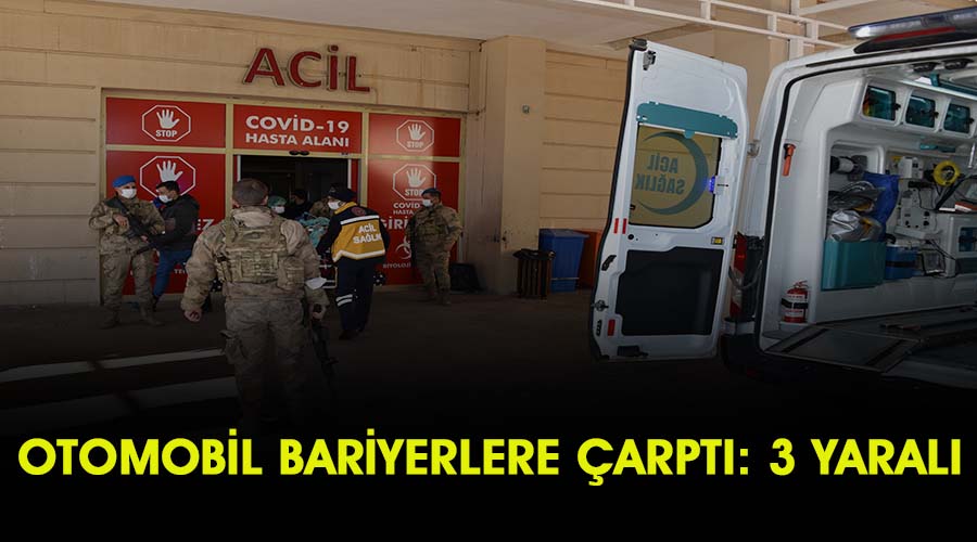 Bariyerlere çarpan otomobildeki 3 kişi yaralandı