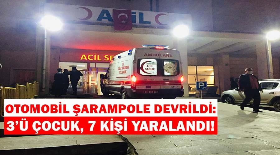 Otomobilin şarampole devrilmesi sonucu 7 kişi yaralandı!