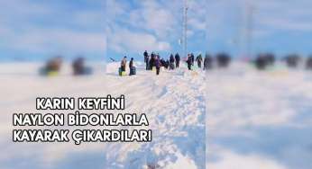 Karın keyfini naylon bidonlarla çıkardılar!