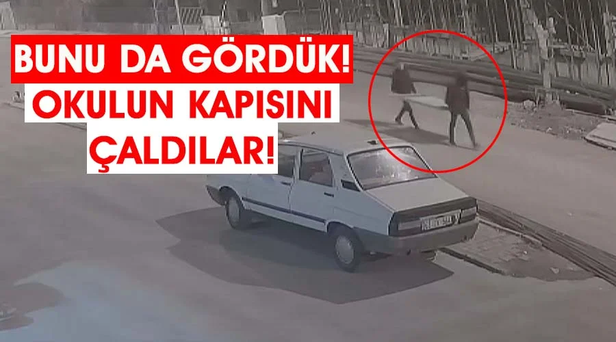 Okul kapısının çalınma anları güvenlik kamerasına yansıdı!