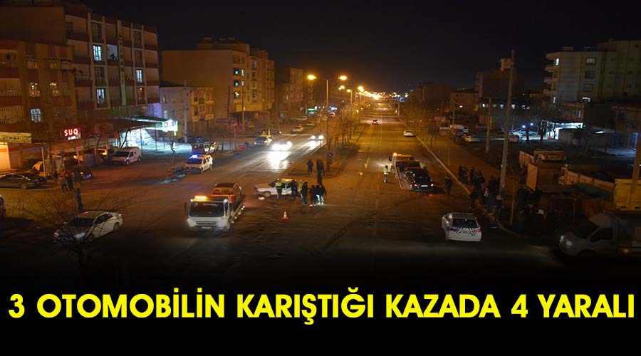 3 otomobilin karıştığı kazada 4 kişi yaralandı