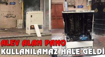 Alev alan elektrik panosunda patlama meydana geldi
