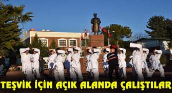 Öğrenciler spora teşvik için antrenmanı açık alanda yaptı