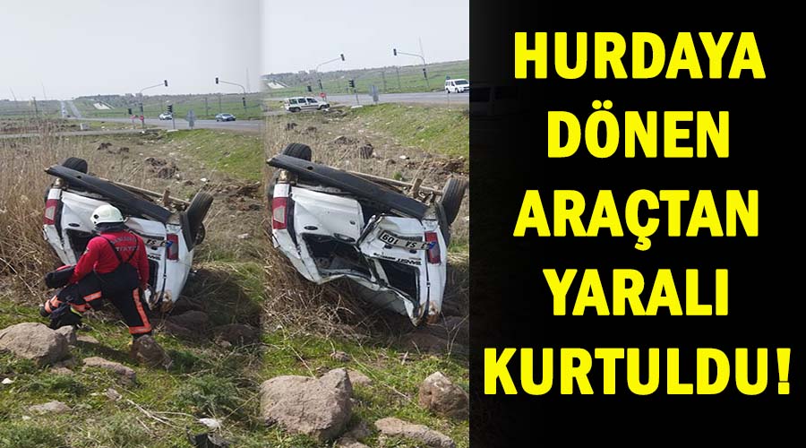 Takla atan aracın sürücüsü yaralandı!