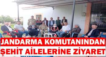 Jandarma Komutanı Deniz, şehit ailelerini ziyaret etti