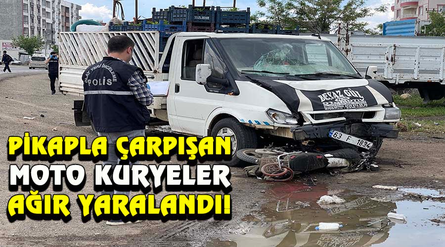 Pikap ile motosiklet çarpıştı: 2 yaralı
