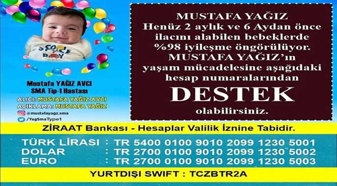 2 aylık Mustafa Yağız bebek yardımınızı bekliyor