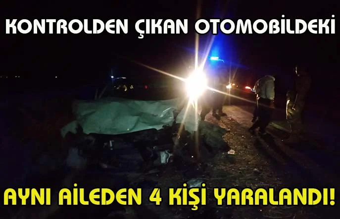 Şarampole devrilen otomobildeki aile yaralandı!