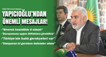 HÜDA PAR Genel Başkanı Yapıcıoğlu önemli açıklamalarda bulundu