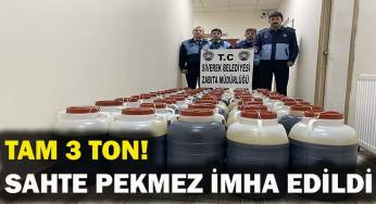 Ele geçirilen 3 ton sahte pekmez imha edildi!
