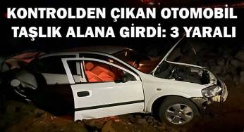 Şarampole devrilen otomobilde üç kişi yaralandı