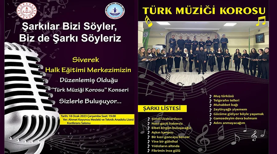 Siverek’te ‘Türk Müziği Korosu’ konseri düzenlenecek