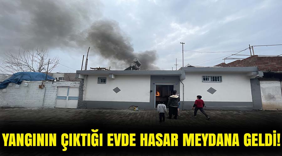 Yangının çıktığı evde hasar oluştu
