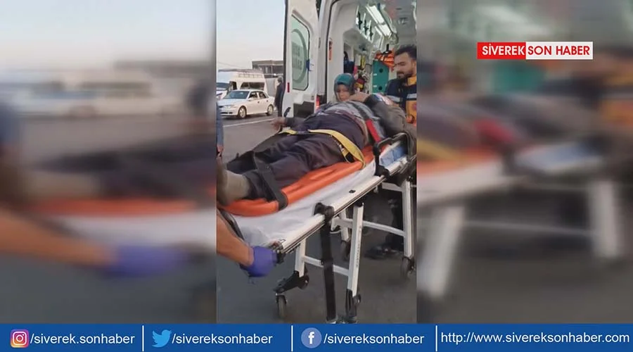 Sağlık ekipleri müdahale ederken yaralı sürücü motosikletini merak etti