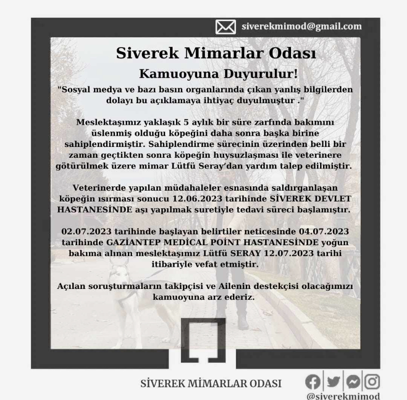 Siverek Mimarlar Odası basın açıklaması yayınladı