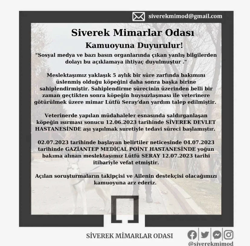 Siverek Mimarlar Odası basın açıklaması yayınladı