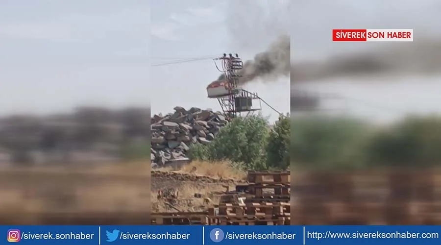 Alev alan trafo tamamen yandı