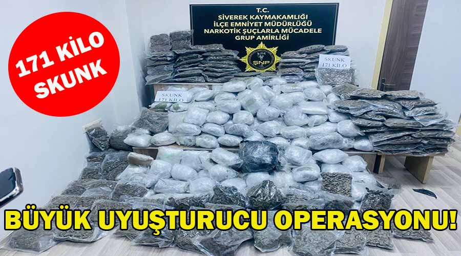 Siverek’te 171 kilo uyuşturucu skunk ele geçirildi